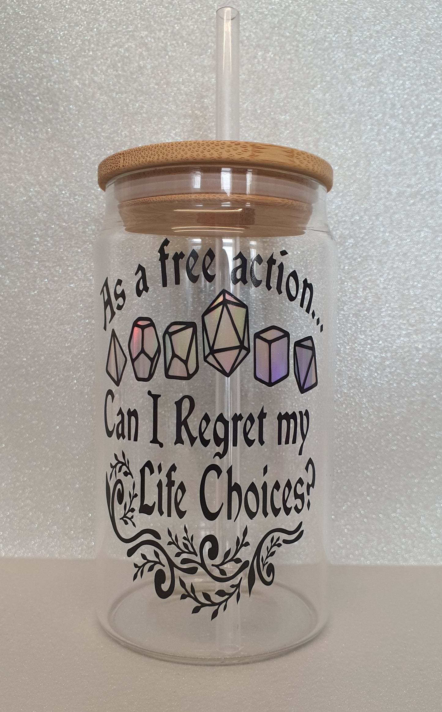 "As A Free Action" Glass Can Cup