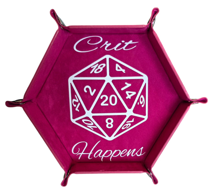 'Crit Happens' pink dice tray
