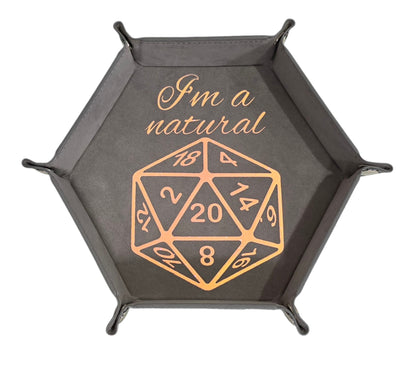 'I'm a natural' Grey holographic dice tray