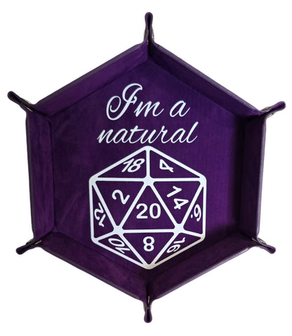 'I'm a natural' purple dice tray