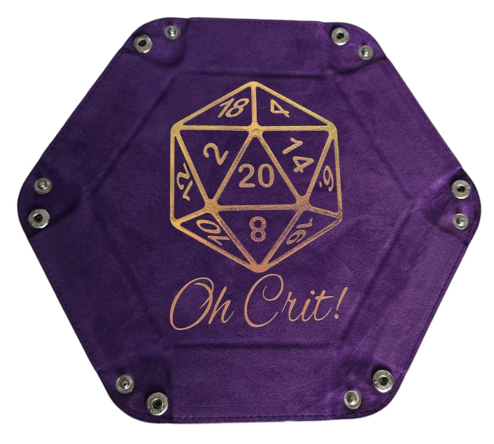 'Oh Crit' purple holographic dice tray