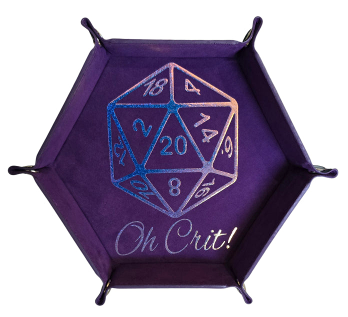 'Oh Crit' purple holographic dice tray