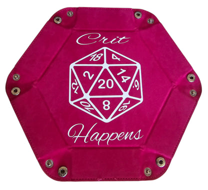 'Crit Happens' pink dice tray