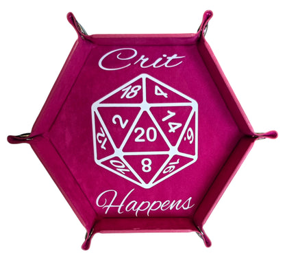 'Crit Happens' pink dice tray