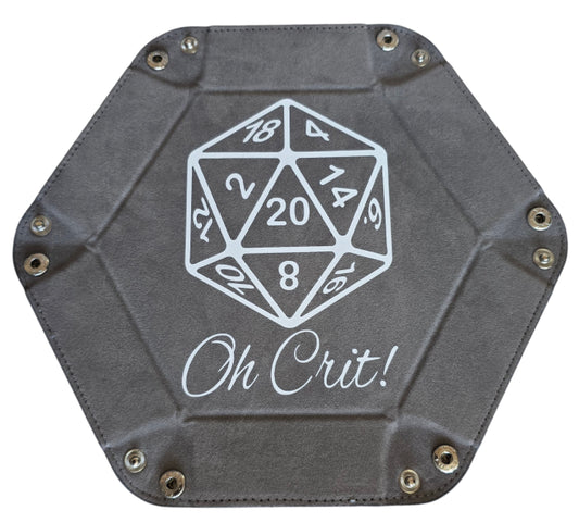 'Oh Crit' grey dice tray