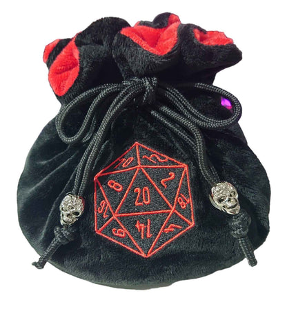 Red and Black Flannel Dice Bag.